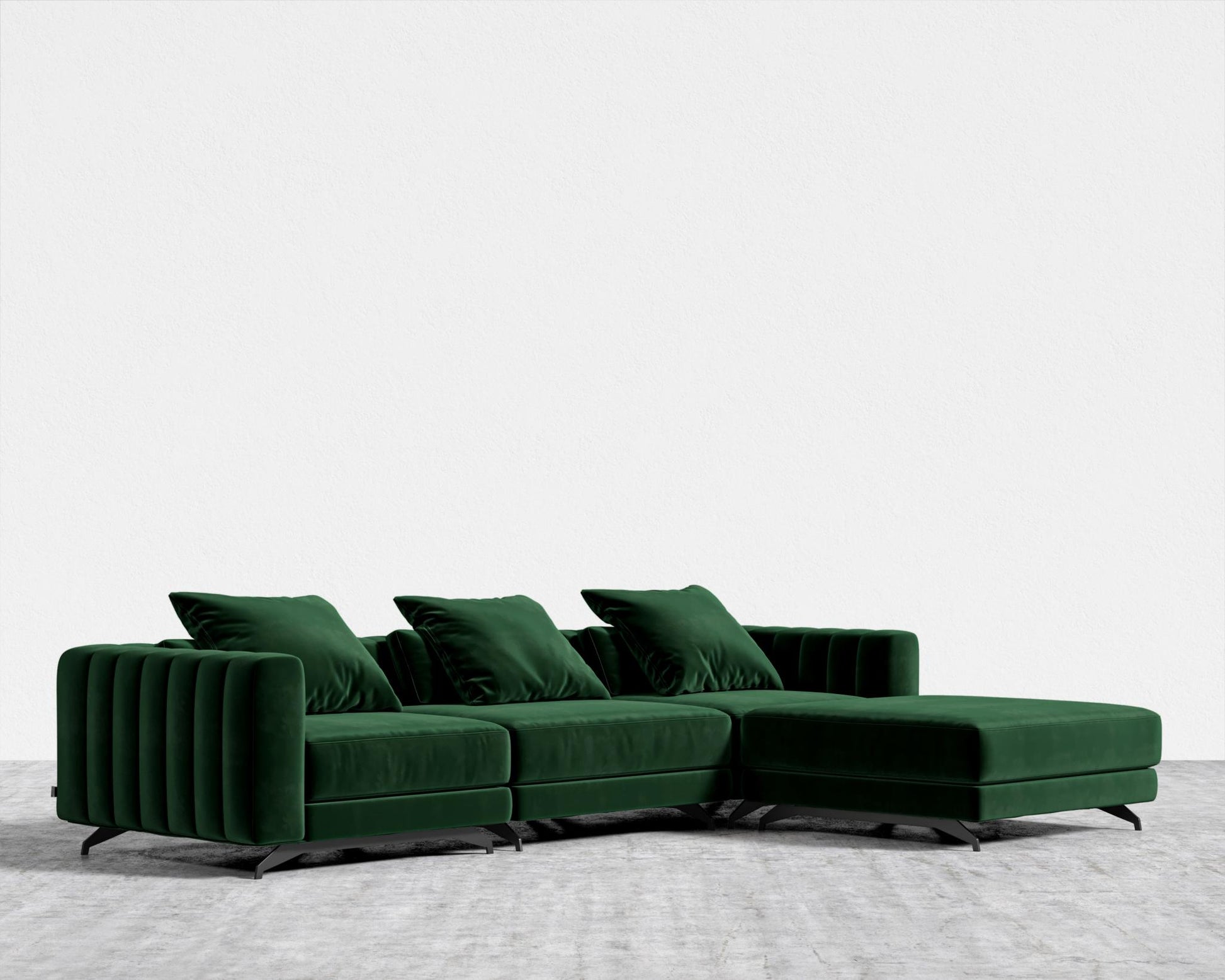 Berlin Sectional Sofa - Plush Velvet - Moss