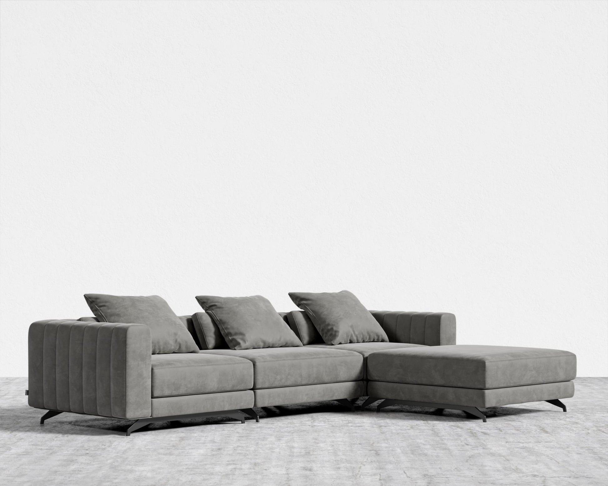 Berlin Sectional Sofa - Venice Vegan Suede - Strato