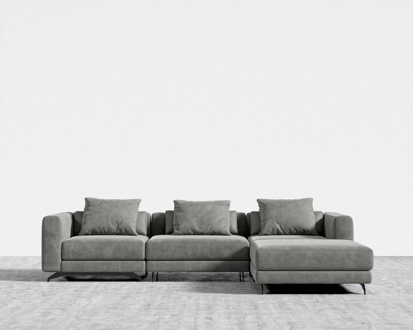 Berlin Sectional Sofa - Venice Vegan Suede - Strato