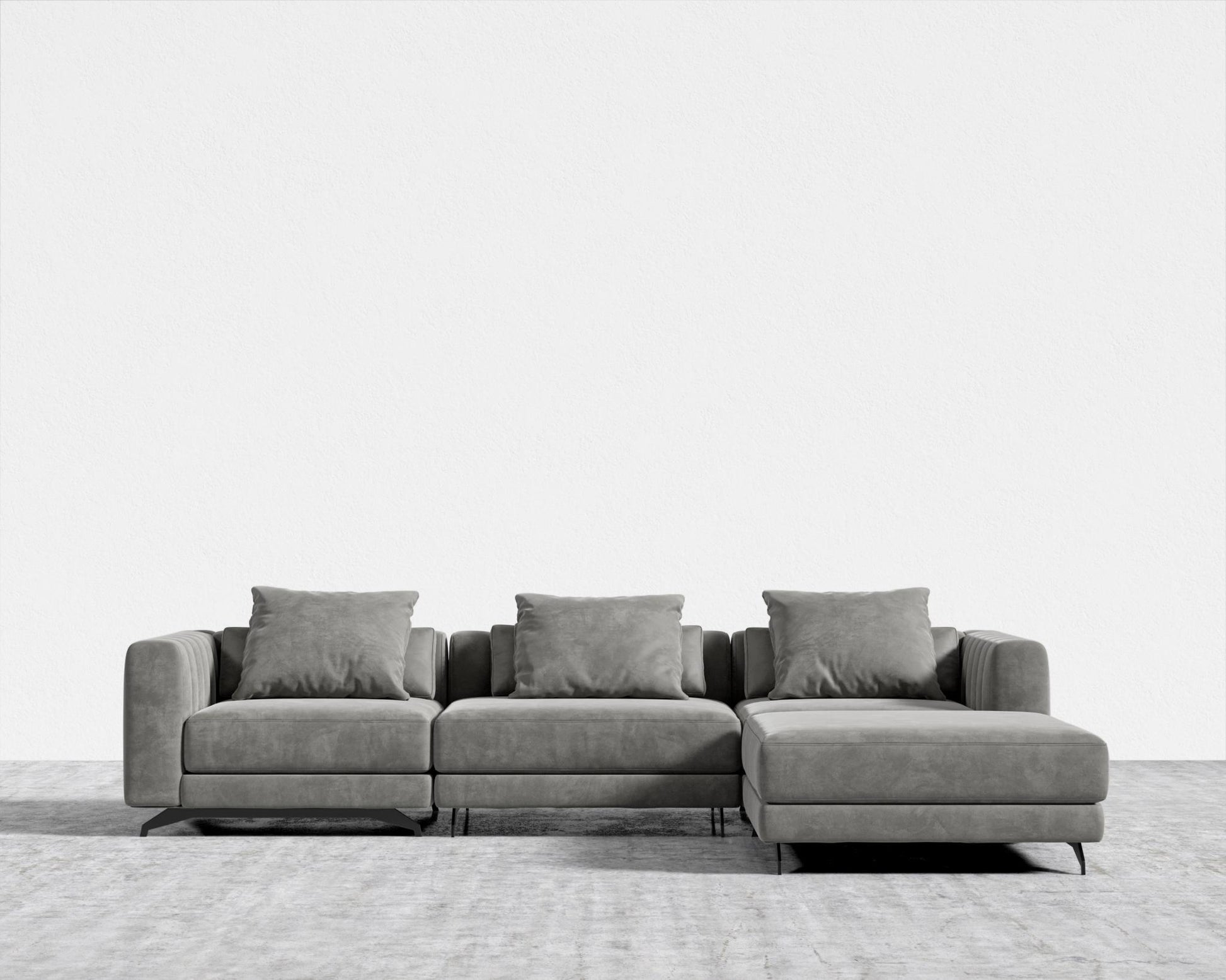 Berlin Sectional Sofa - Venice Vegan Suede - Strato