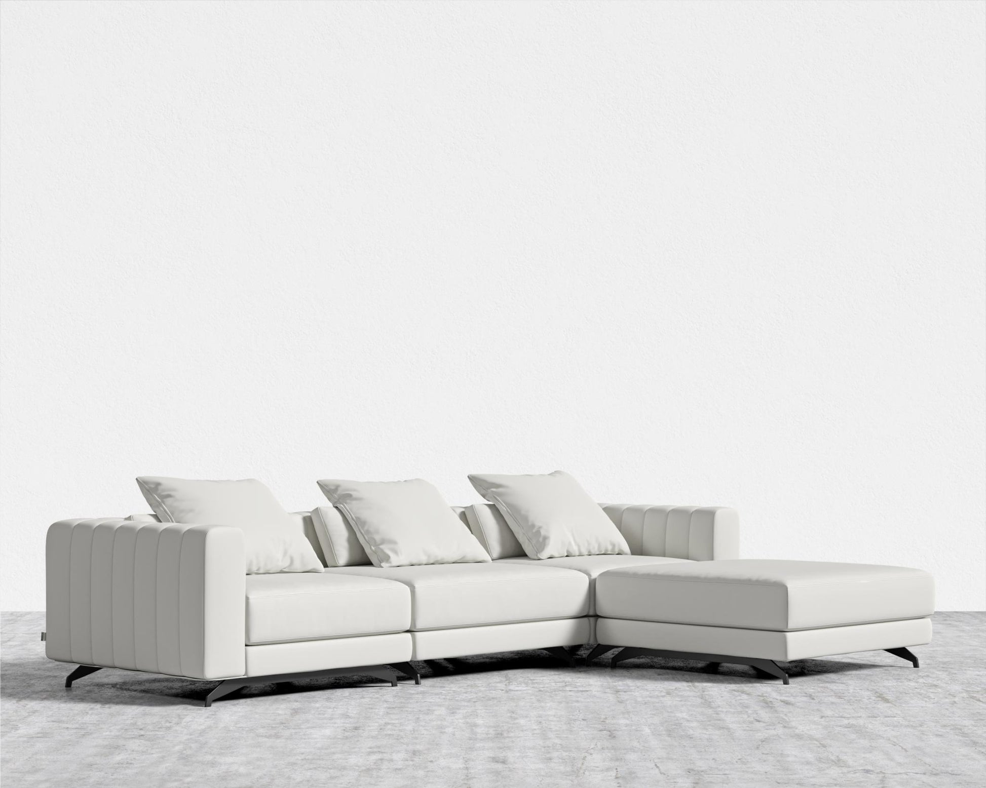 Berlin Sectional Sofa - Trento Microfiber Leather - Trento Eggshell