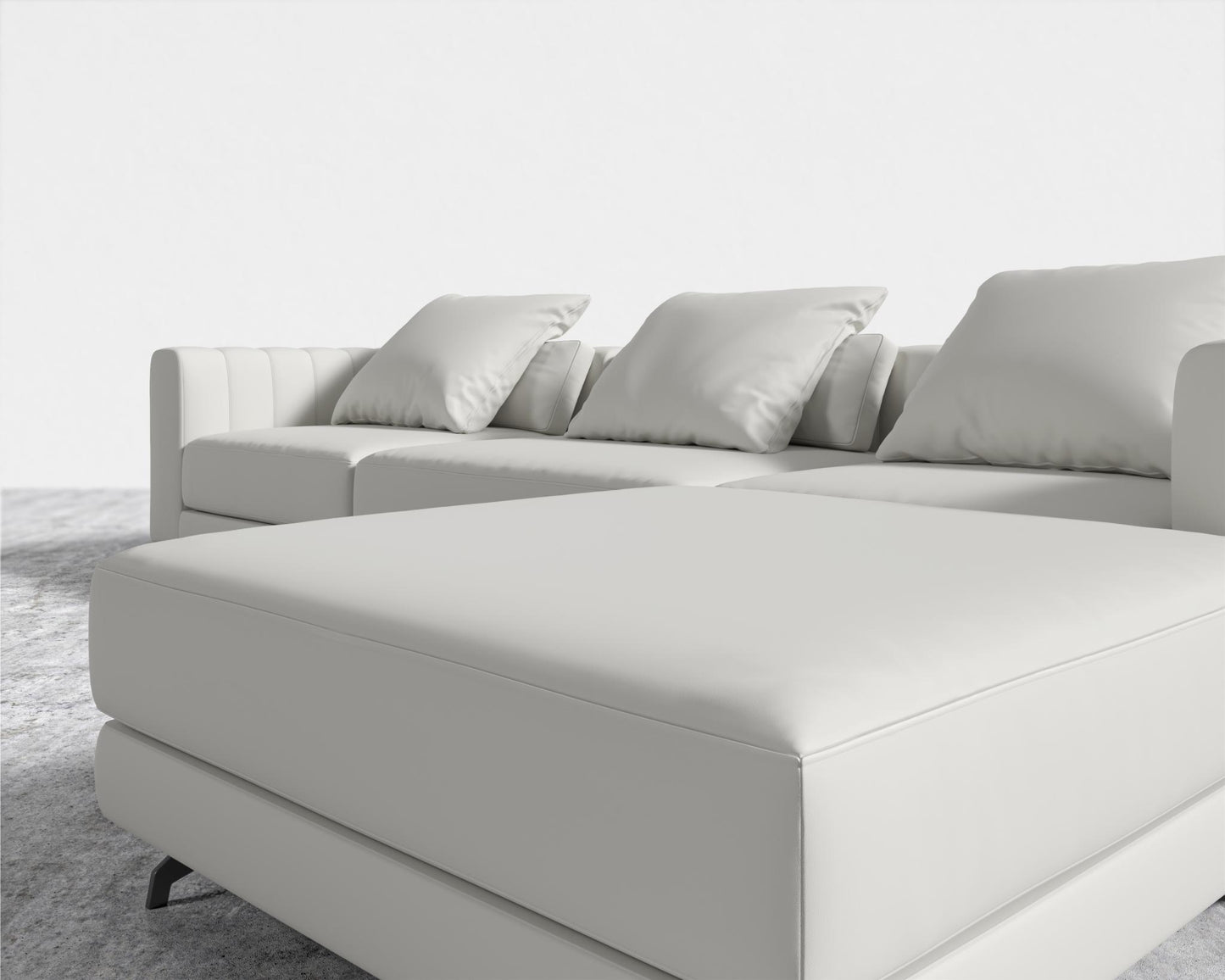 Berlin Sectional Sofa - Trento Microfiber Leather - Trento Eggshell