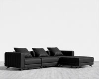 Berlin Sectional Sofa - Microfiber - Trento Jet Black