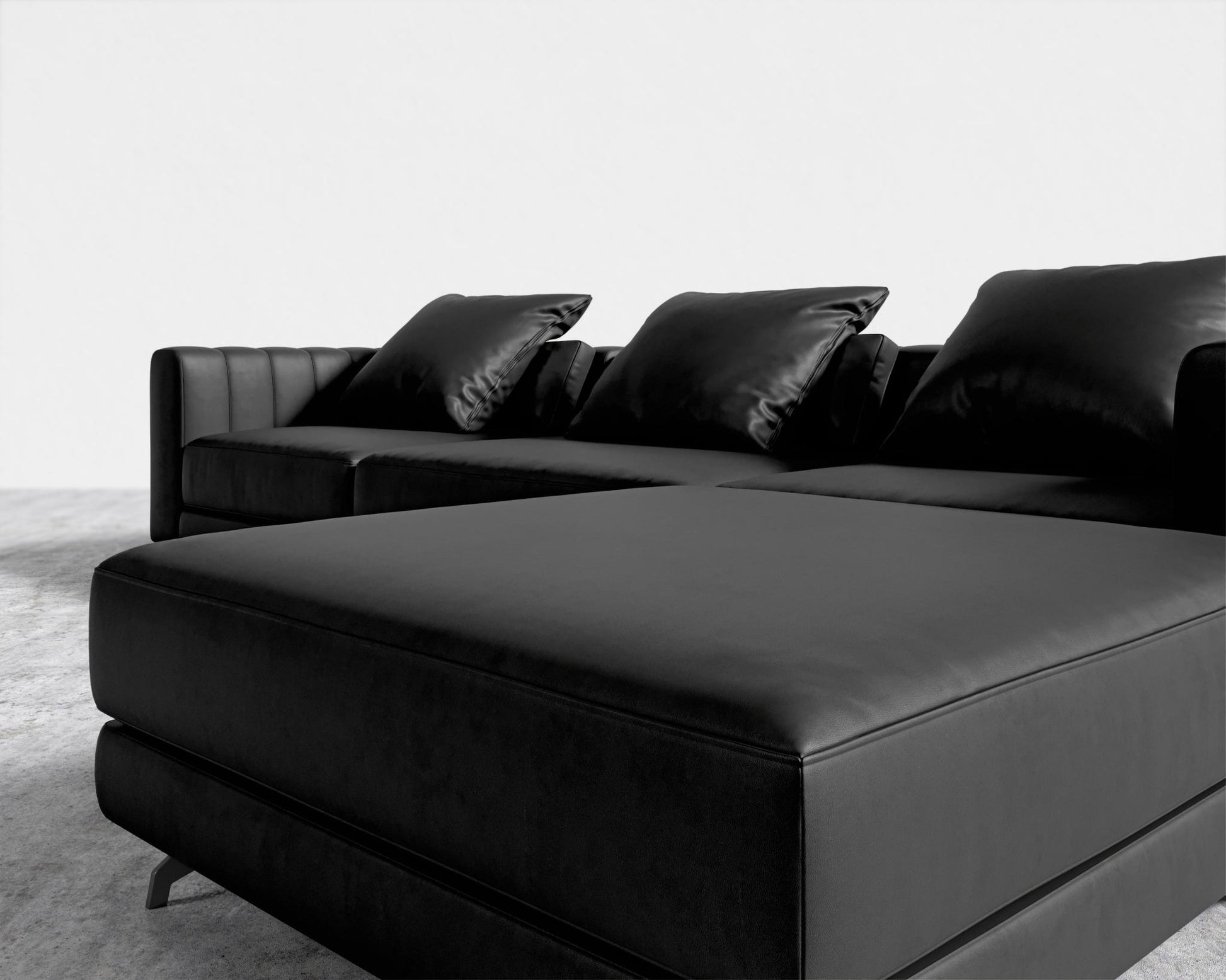 Berlin Sectional Sofa - Microfiber - Trento Jet Black