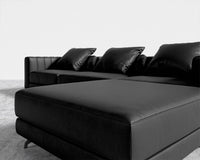 Berlin Sectional Sofa - Microfiber - Trento Jet Black