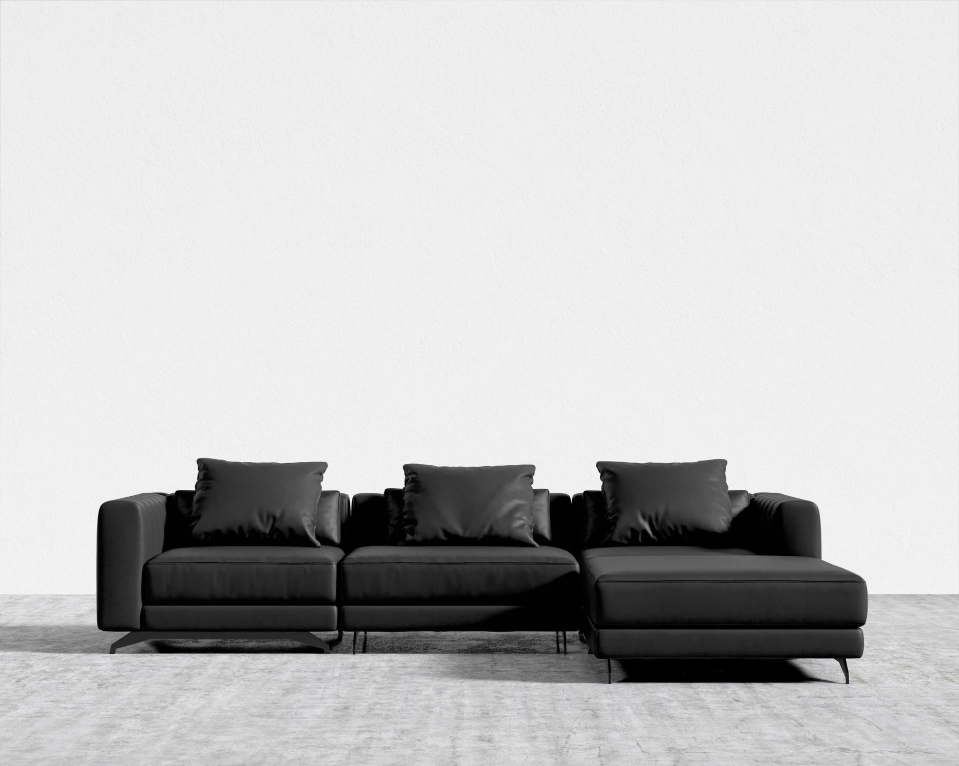 Berlin Sectional Sofa - Microfiber - Trento Jet Black