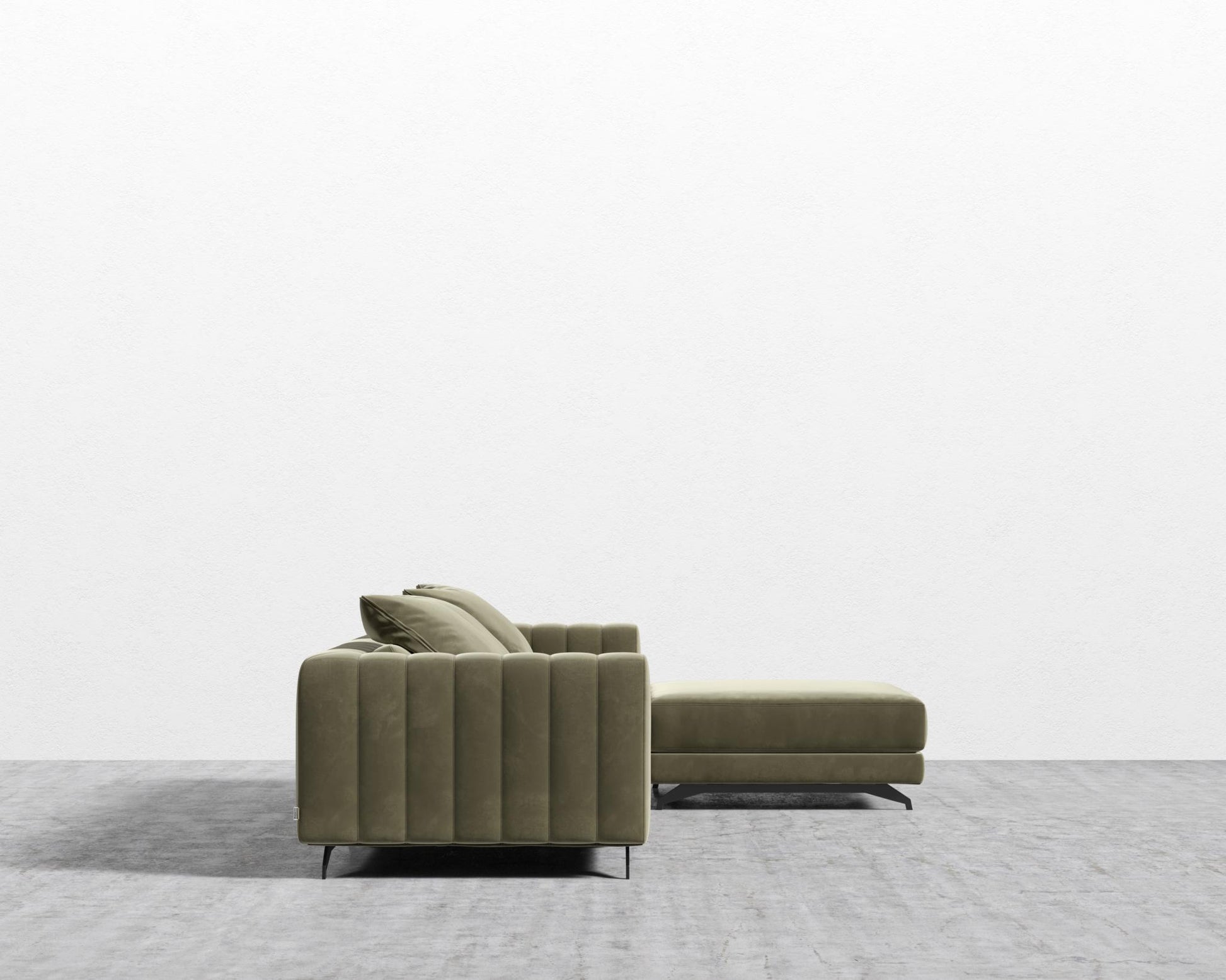 Berlin Sectional Sofa - Signature Plush Velvet - Olive Green