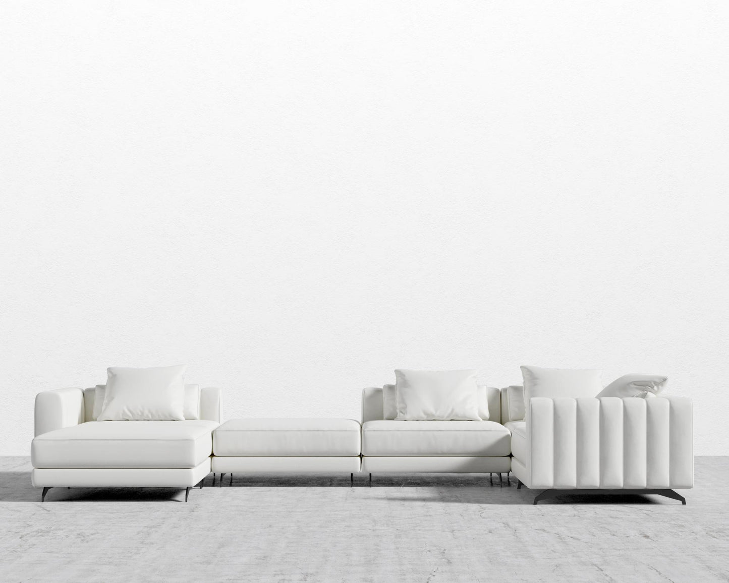 Berlin Modular Sectional - Microfiber Leather - Trento Eggshell
