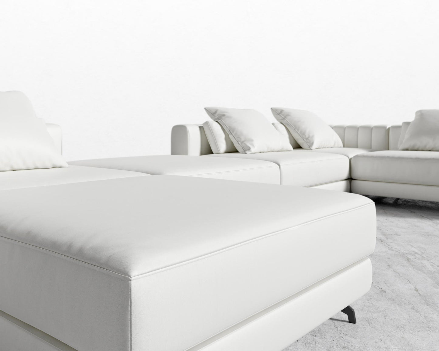 Berlin Modular Sectional - Microfiber Leather - Trento Eggshell