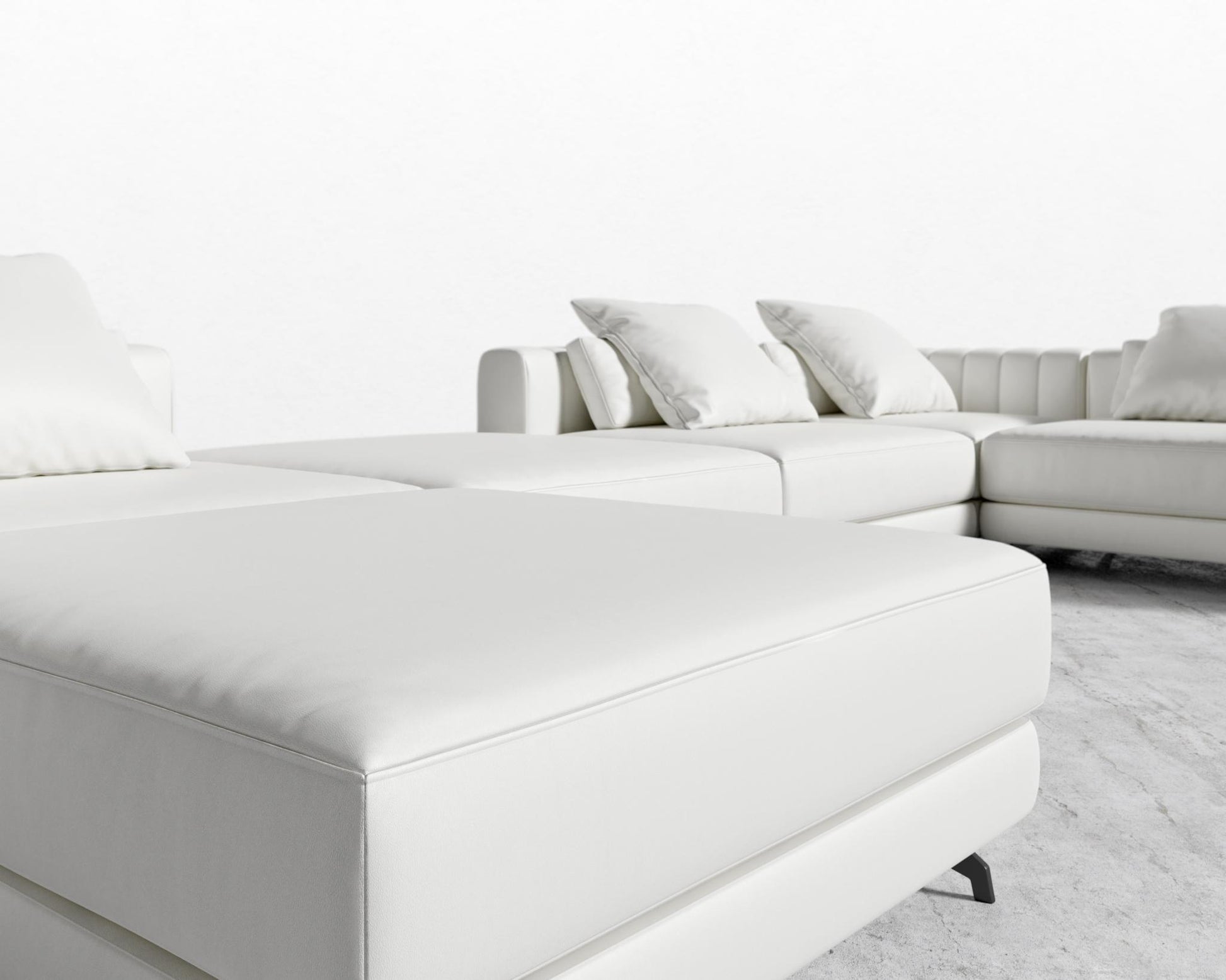 Berlin Modular Sectional - Microfiber Leather - Trento Eggshell