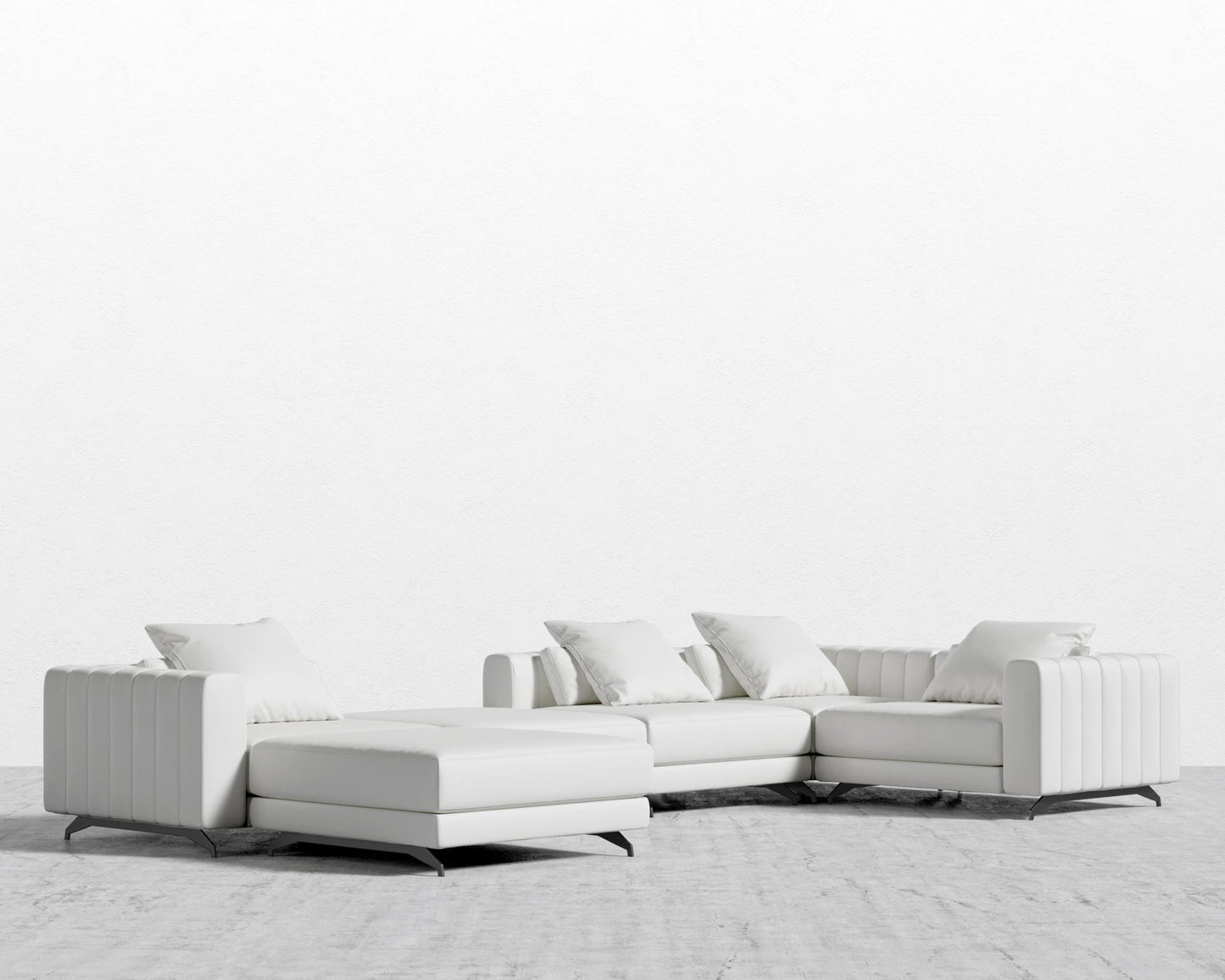 Berlin Modular Sectional - Microfiber Leather - Trento Eggshell
