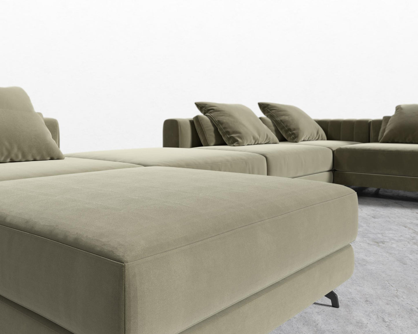 Berlin Modular Sectional - Signature Plush Velvet - Olive Green