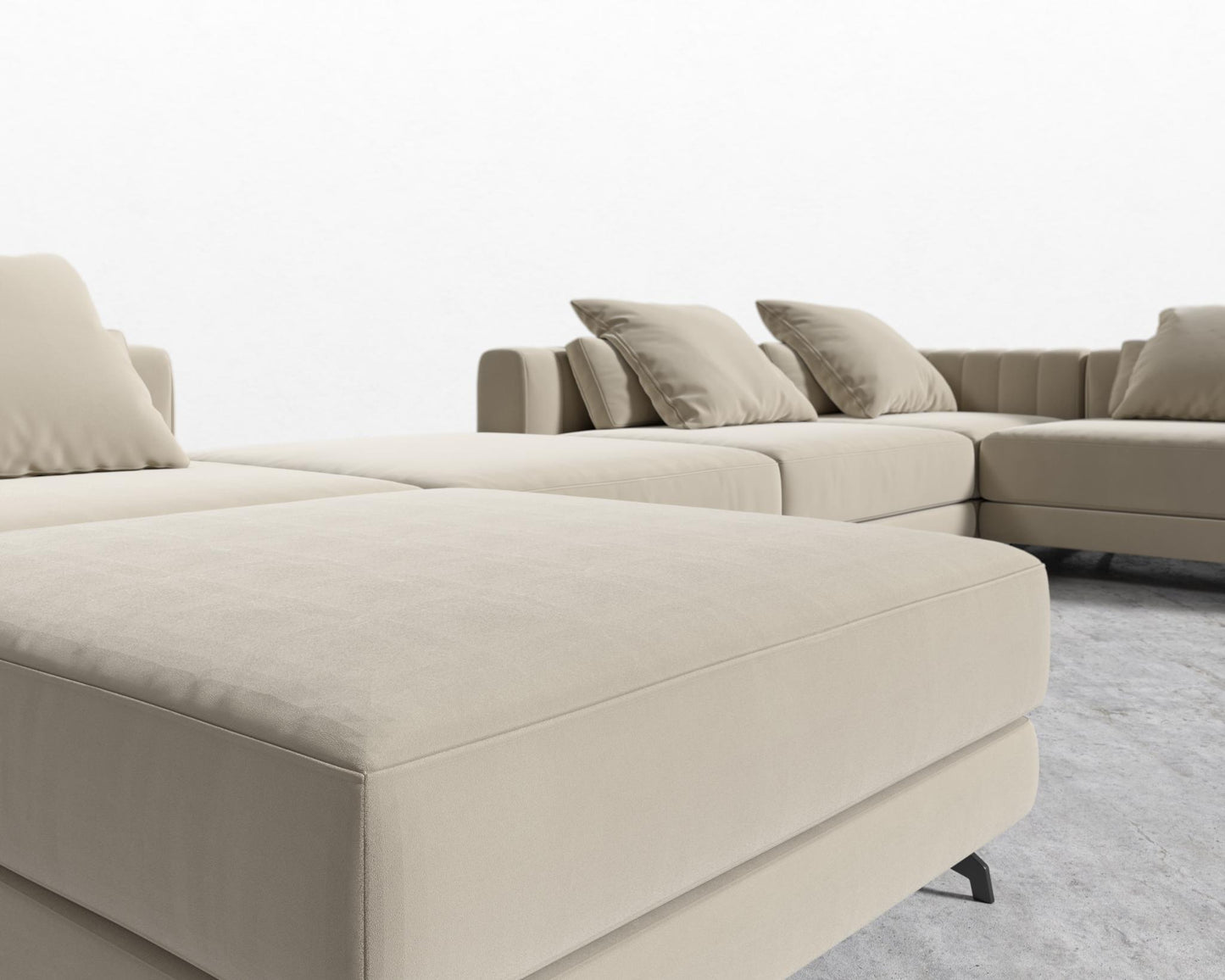 Berlin Modular Sectional - Signature Plush Velvet - Warm Taupe