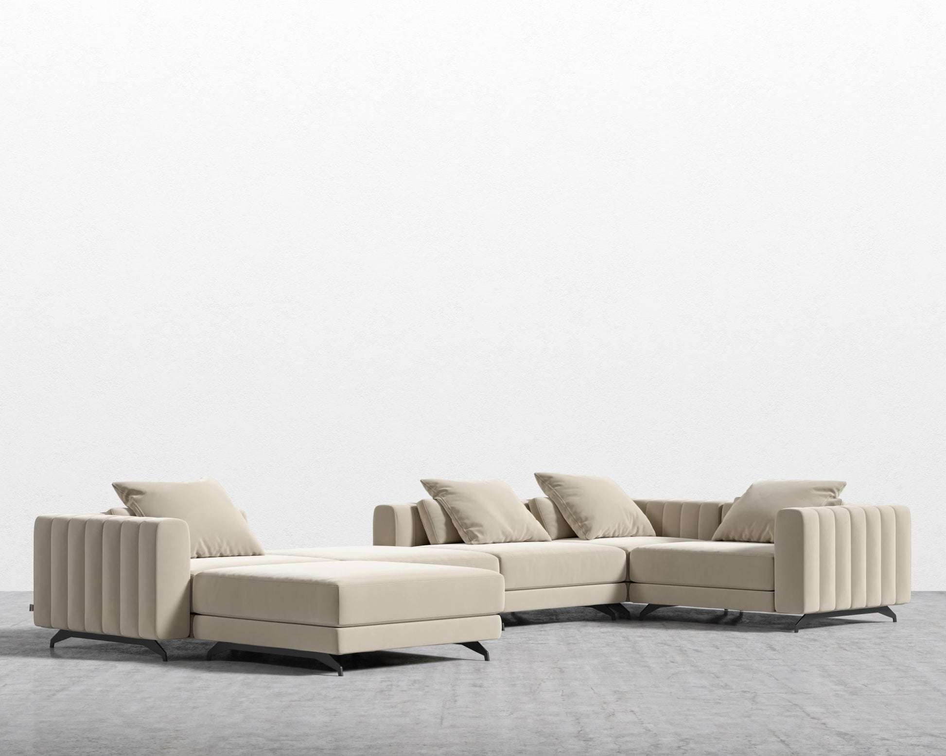 Berlin Modular Sectional - Signature Plush Velvet - Warm Taupe