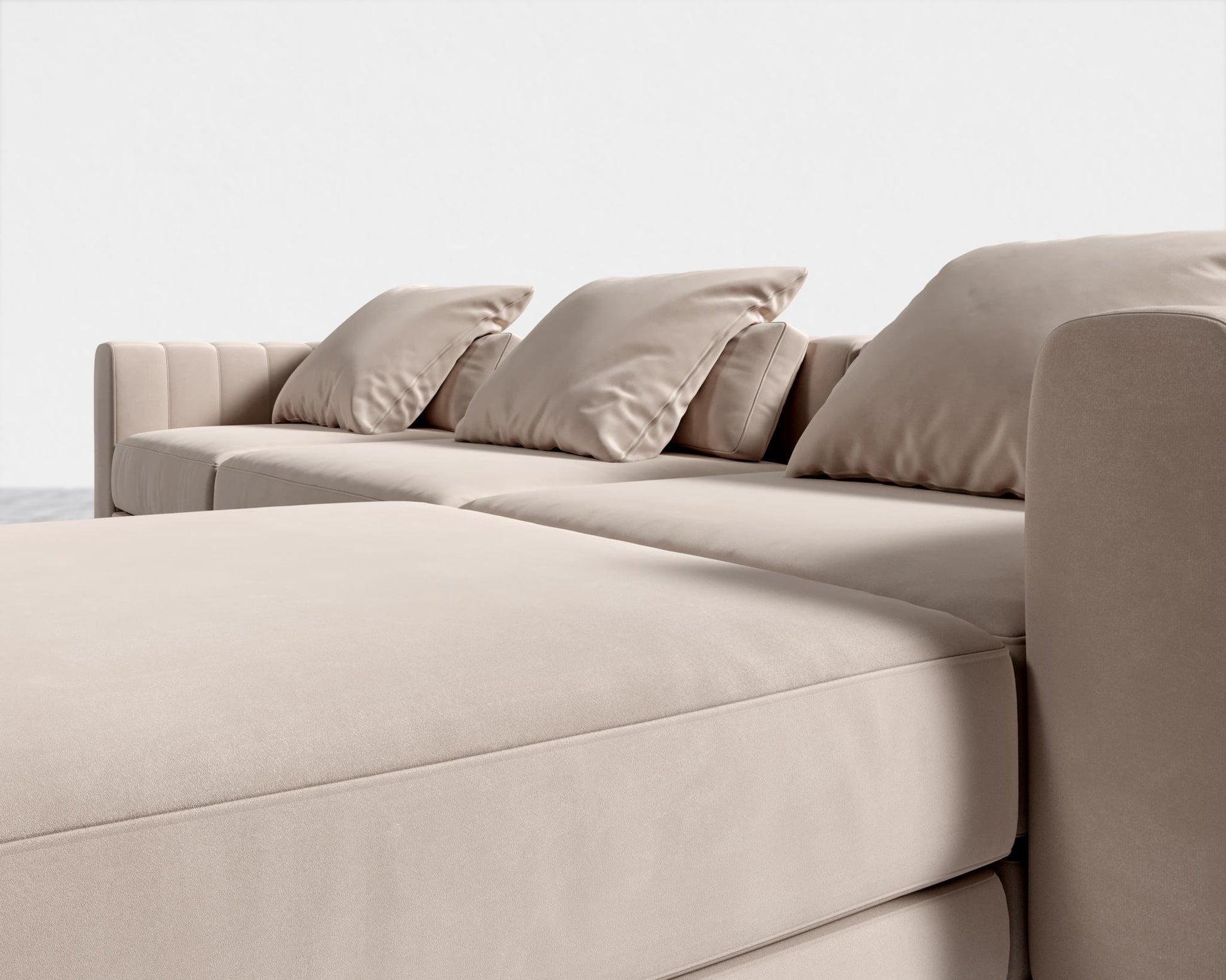 Berlin L-Sectional - Plush Velvet - Blush