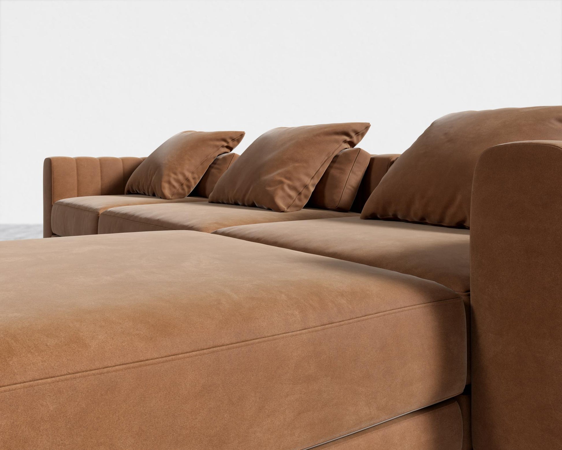 Berlin L-Sectional - Venice Vegan Suede - Cider
