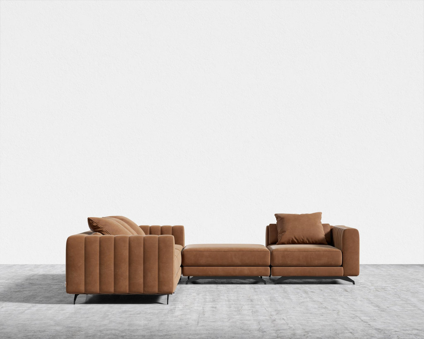 Berlin L-Sectional - Venice Vegan Suede - Cider