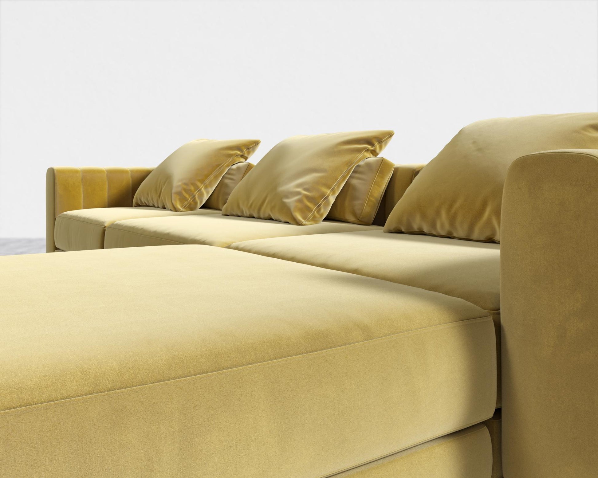 Berlin L-Sectional - Plush Velvet - Golden Beryl