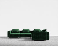 Berlin L-Sectional - Plush Velvet - Moss