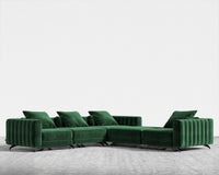 Berlin L-Sectional - Plush Velvet - Moss