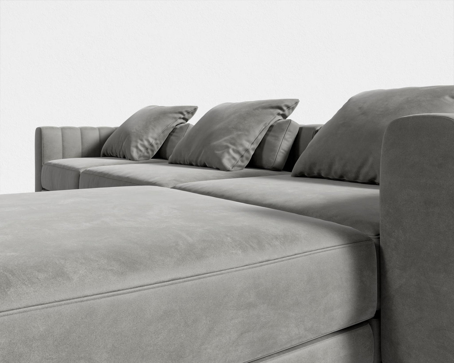 Berlin L-Sectional - Venice Vegan Suede - Strato