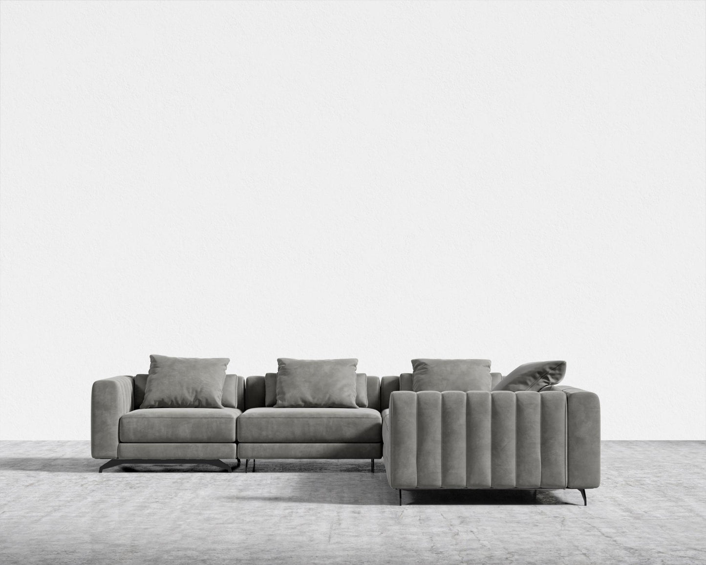 Berlin L-Sectional - Venice Vegan Suede - Strato