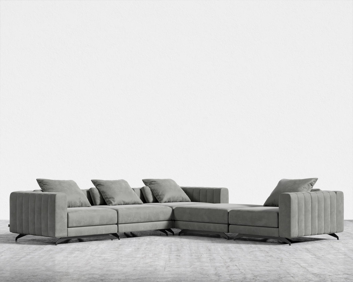 Berlin L-Sectional - Venice Vegan Suede - Strato