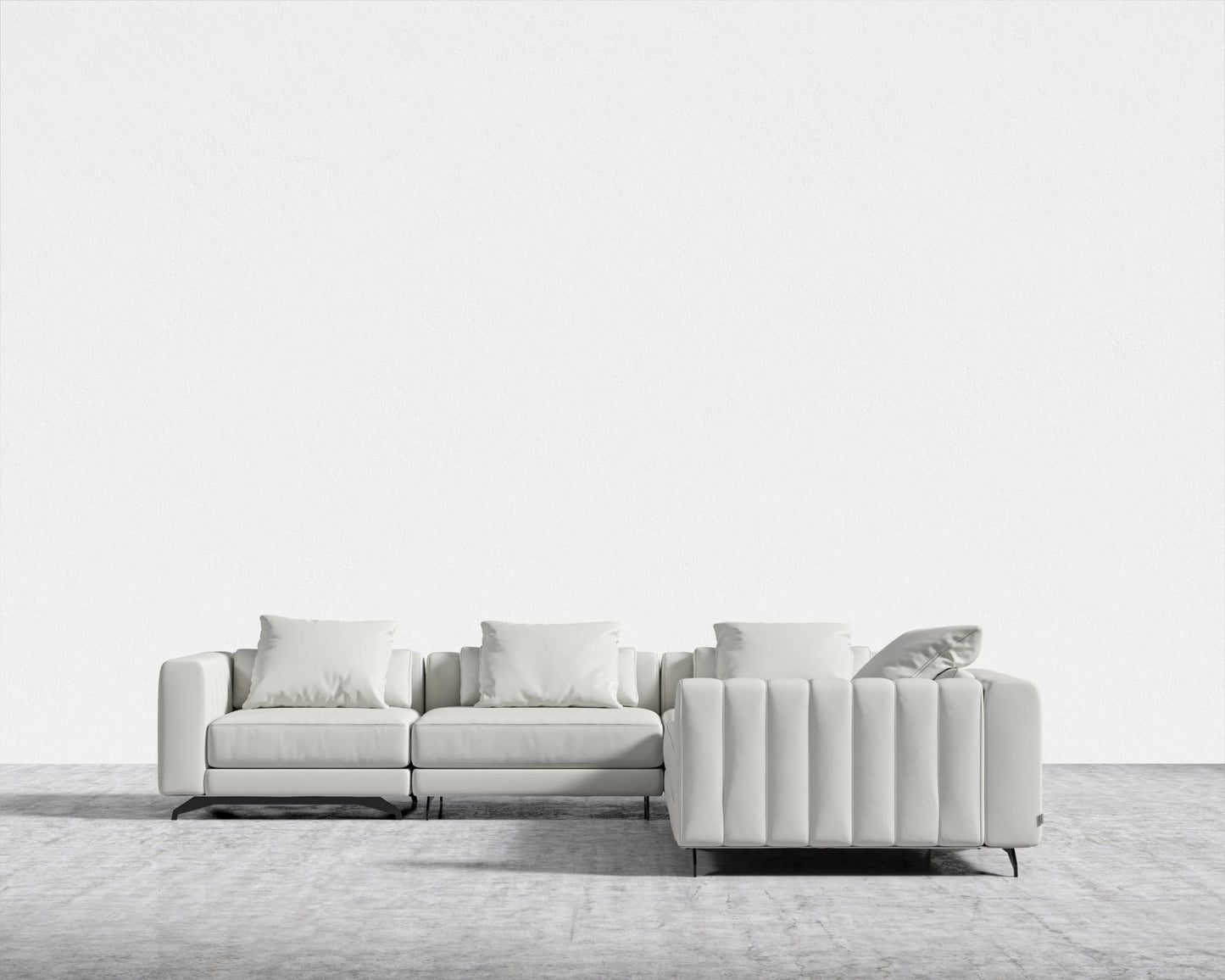 Berlin L-Sectional - Microfiber Leather - Trento Eggshell