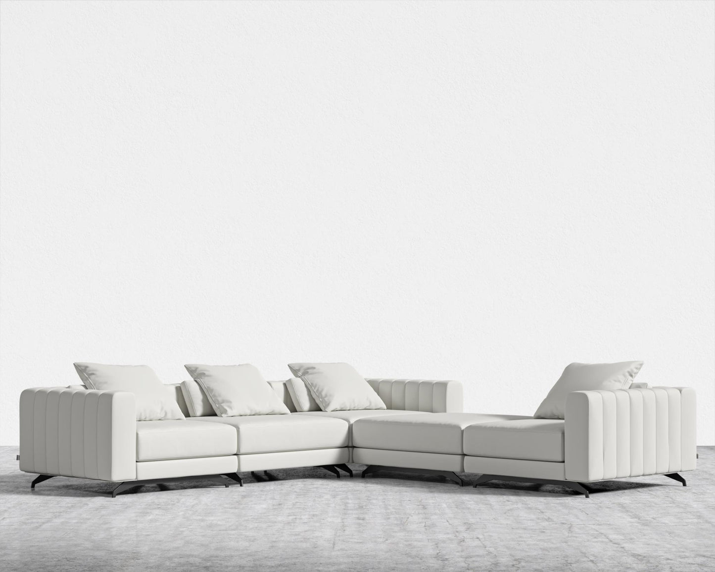 Berlin L-Sectional - Microfiber Leather - Trento Eggshell