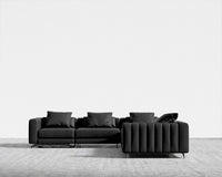 Berlin L-Sectional - Microfiber Leather - Trento Jet Black