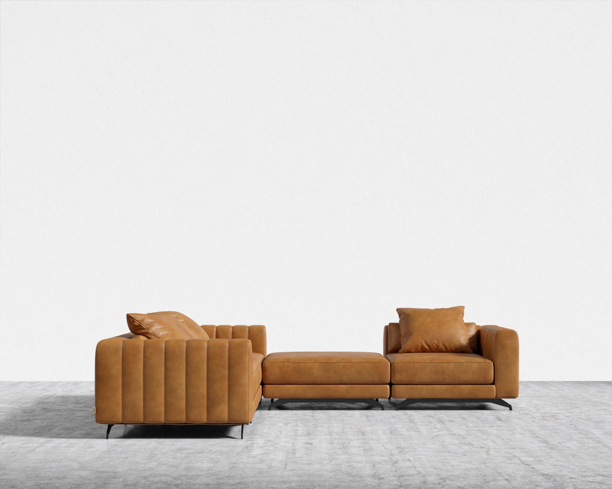 Berlin L-Sectional - Microfiber Leather - Trento Morocco