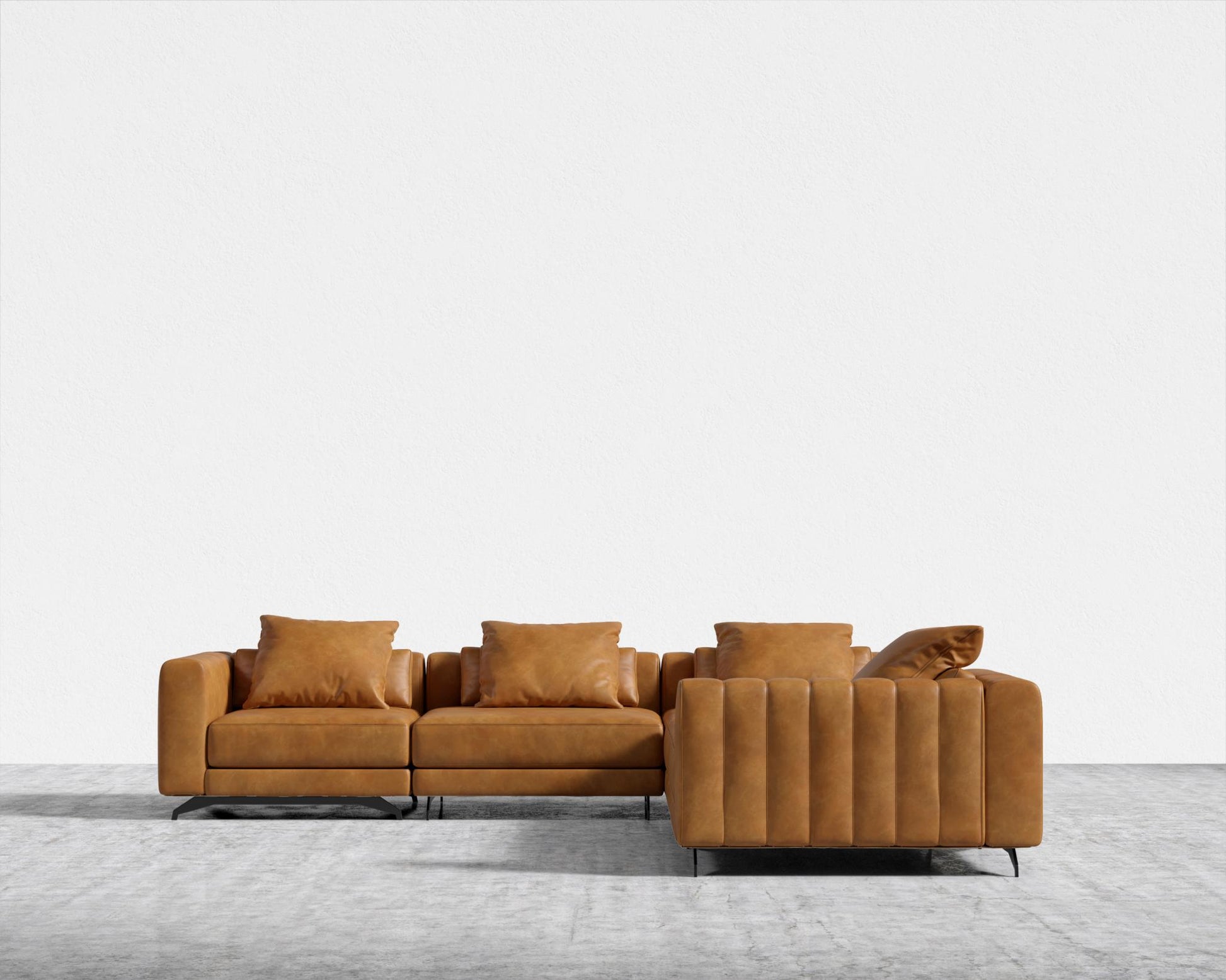 Berlin L-Sectional - Microfiber Leather - Trento Morocco