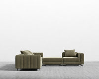 Berlin L-Sectional - Signature Plush Velvet - Olive Green