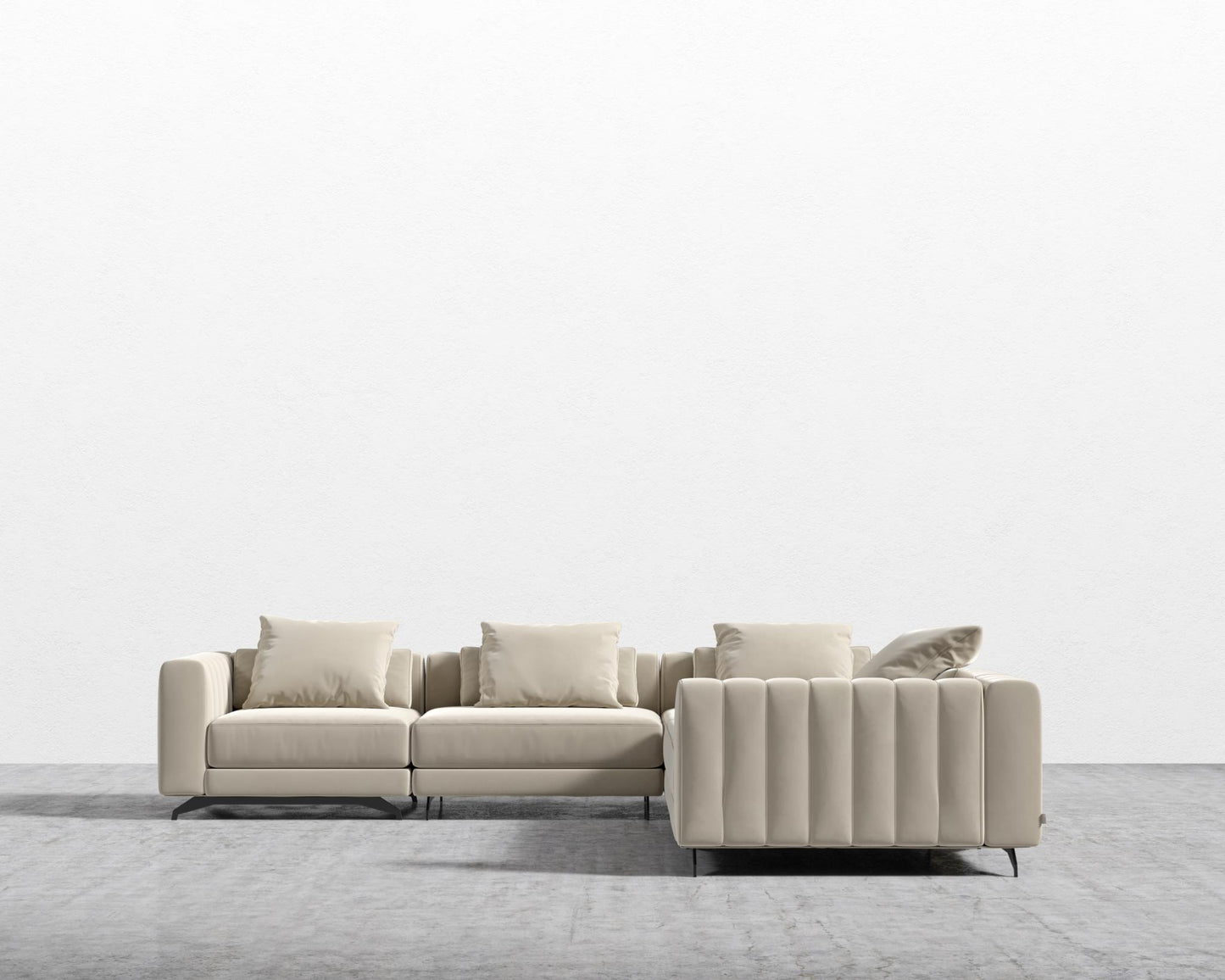 Berlin L-Sectional - Signature Plush Velvet - Warm Taupe