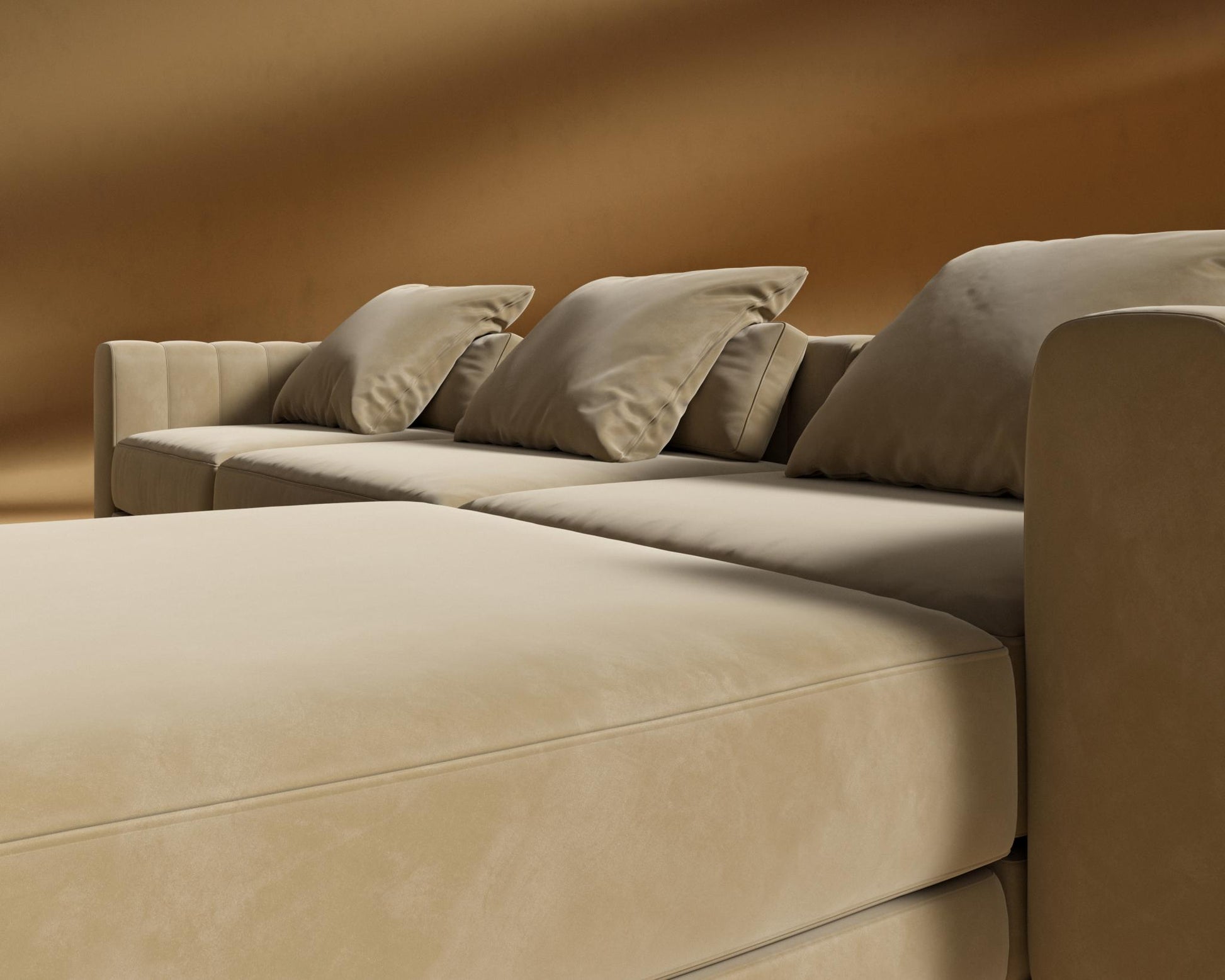 Berlin L-Sectional - Signature Plush Velvet - Dune