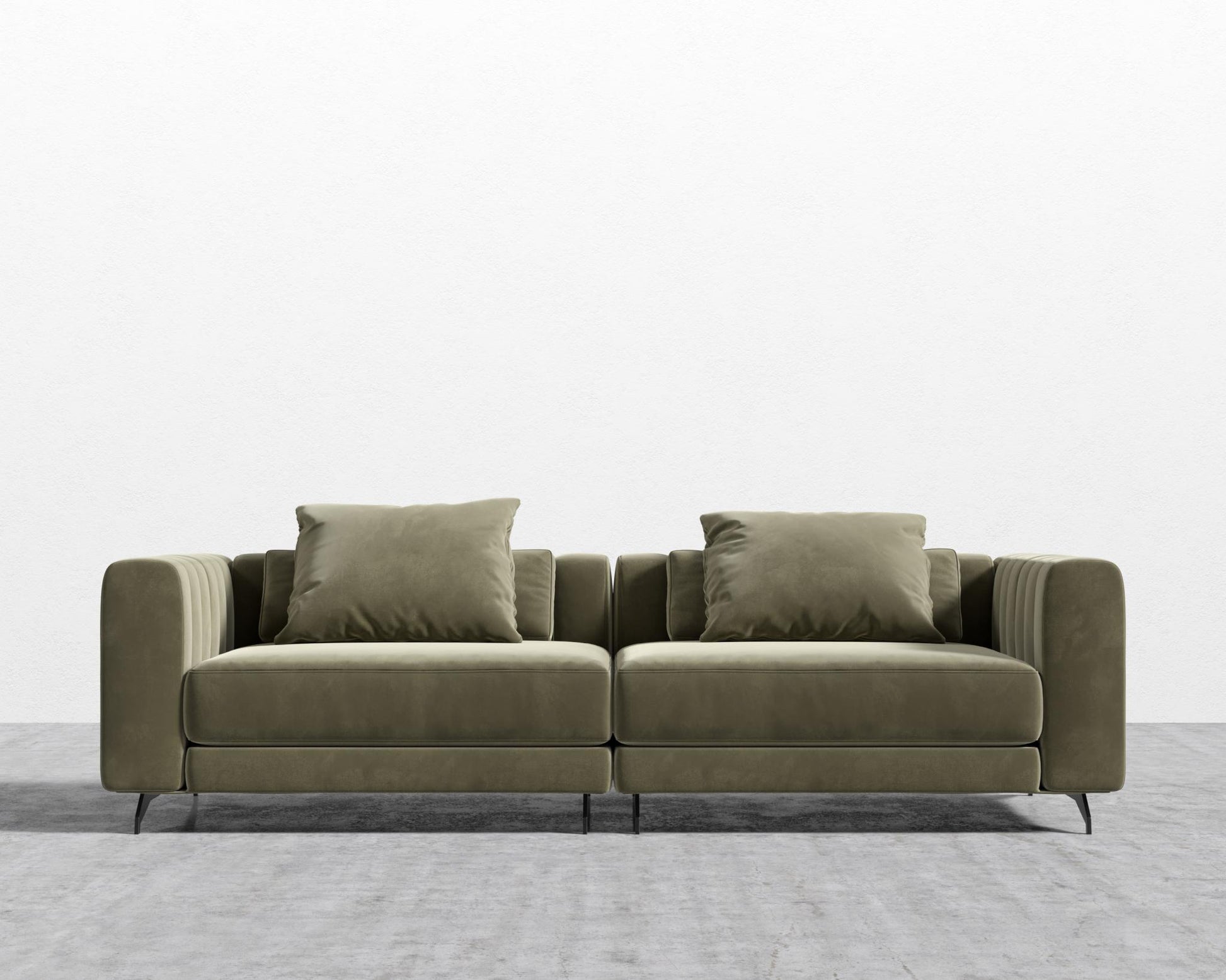 Berlin Sofa - Signature Plush Velvet - Olive Green