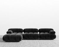 Belia Sectional Sofa - Plush Velvet - Black