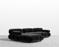 Belia Sectional Sofa - Plush Velvet - Black