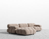 Belia Sectional Sofa - Plush Velvet - Blush