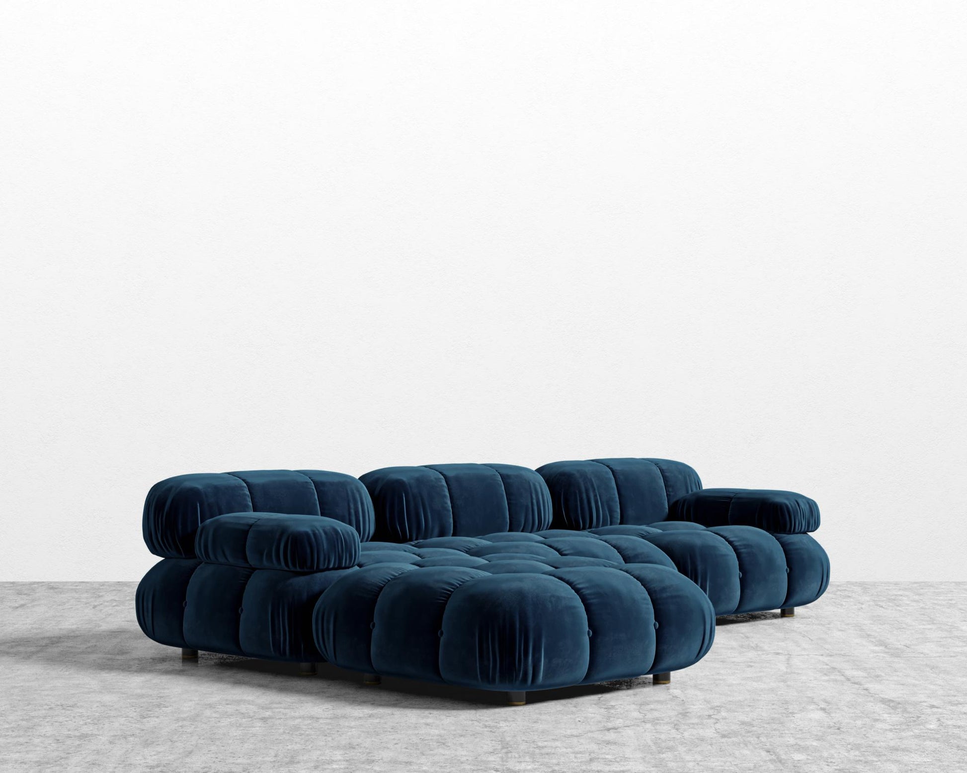 Belia Sectional Sofa - Plush Velvet - Cobalt