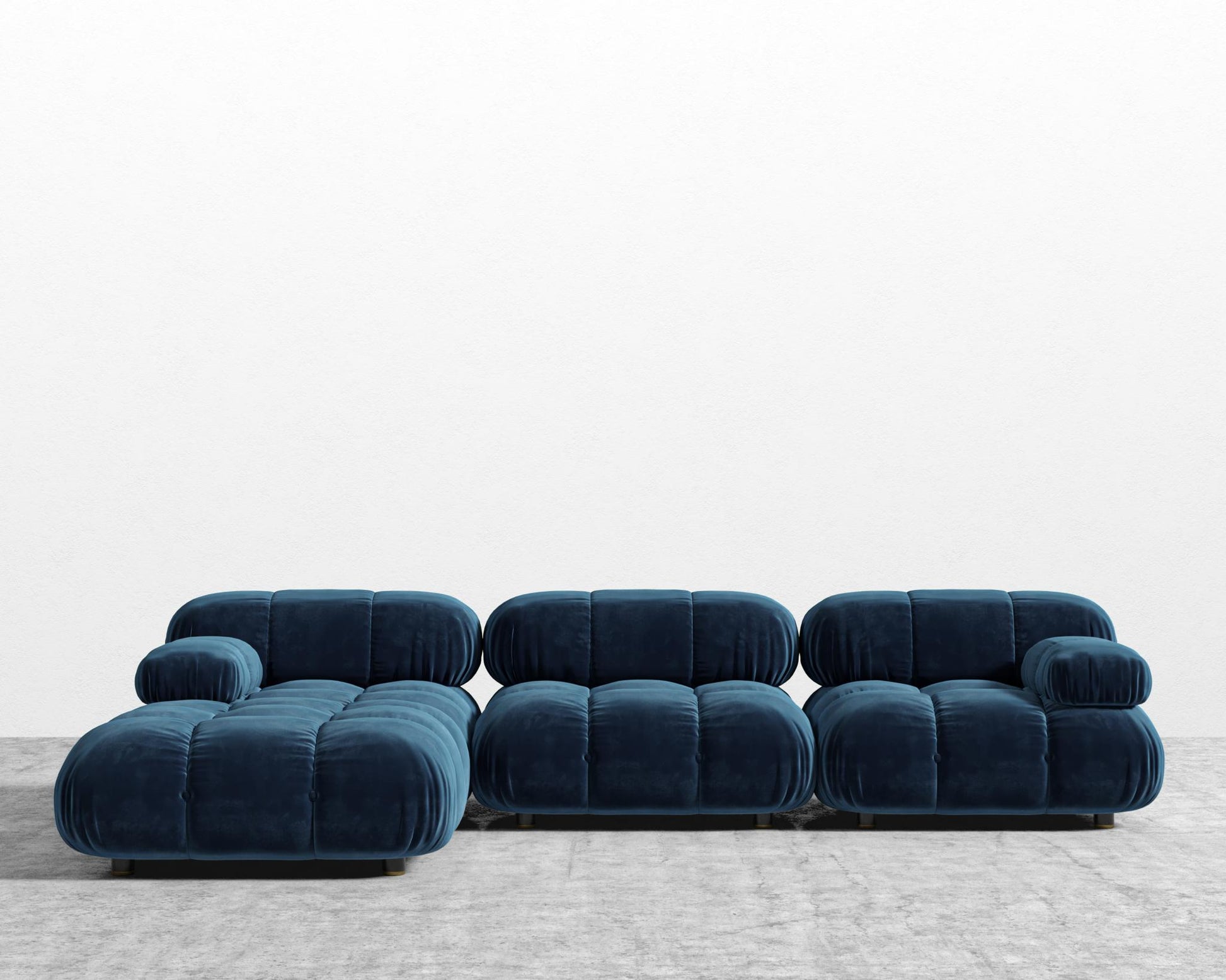 Belia Sectional Sofa - Plush Velvet - Cobalt