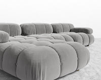 Belia Sectional Sofa - Plush Velvet - Glacier Grey