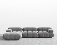 Belia Sectional Sofa - Plush Velvet - Glacier Grey