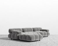 Belia Sectional Sofa - Plush Velvet - Glacier Grey