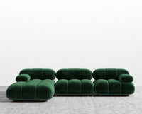 Belia Sectional Sofa - Plush Velvet - Moss