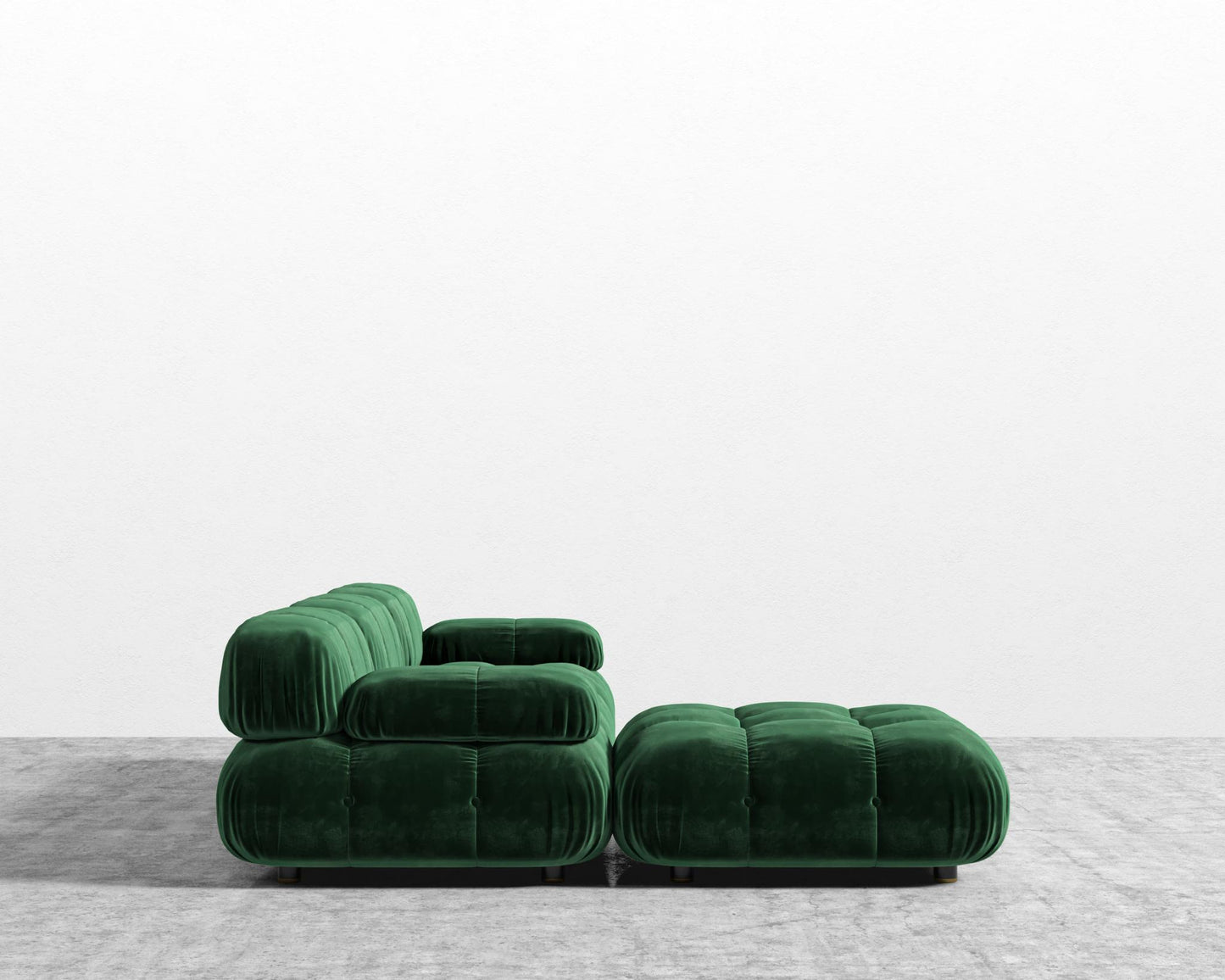 Belia Sectional Sofa - Plush Velvet - Moss