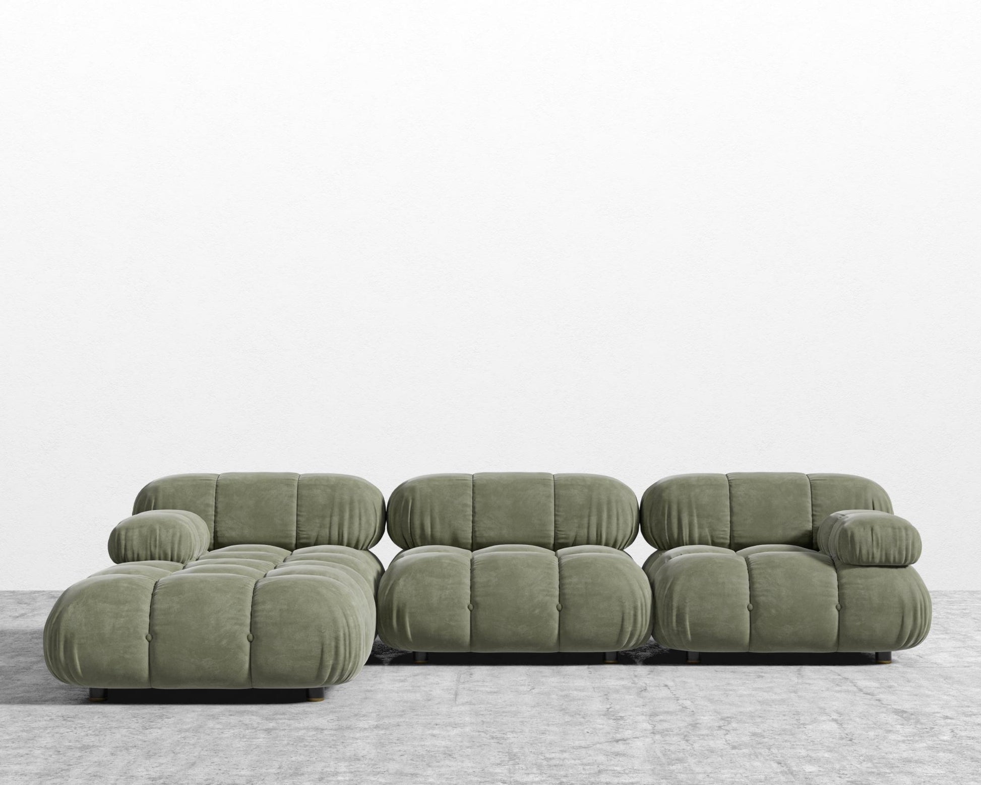 Belia Sectional Sofa - Venice Vegan Suede - Sage