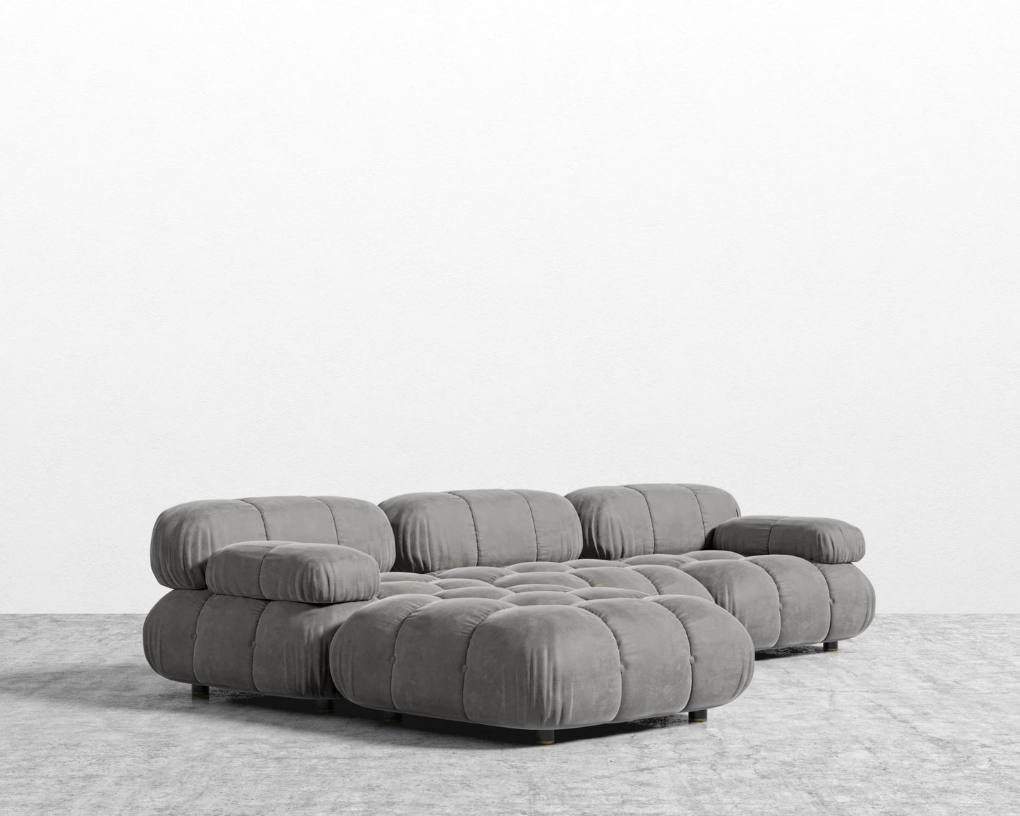 Belia Sectional Sofa - Venice Vegan Suede - Strato