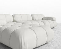 Belia Sectional Sofa - Trento Microfiber Leather - Trento Eggshell