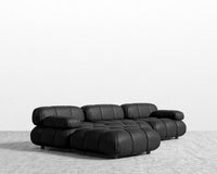 Belia Sectional Sofa - Trento Microfiber Leather - Trento Jet Black